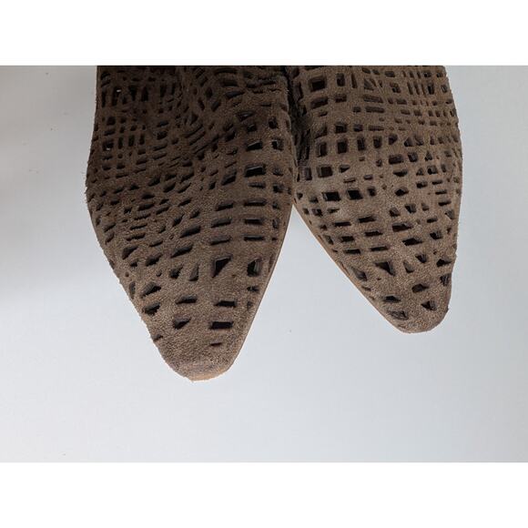 Ron White Brown Laser Cut Flat Cage Leather Mules Womens Size 37 (US 6.5/7) - Picture 4 of 6